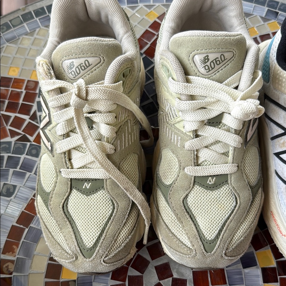 New Balance 9060 in Olive and Off-White